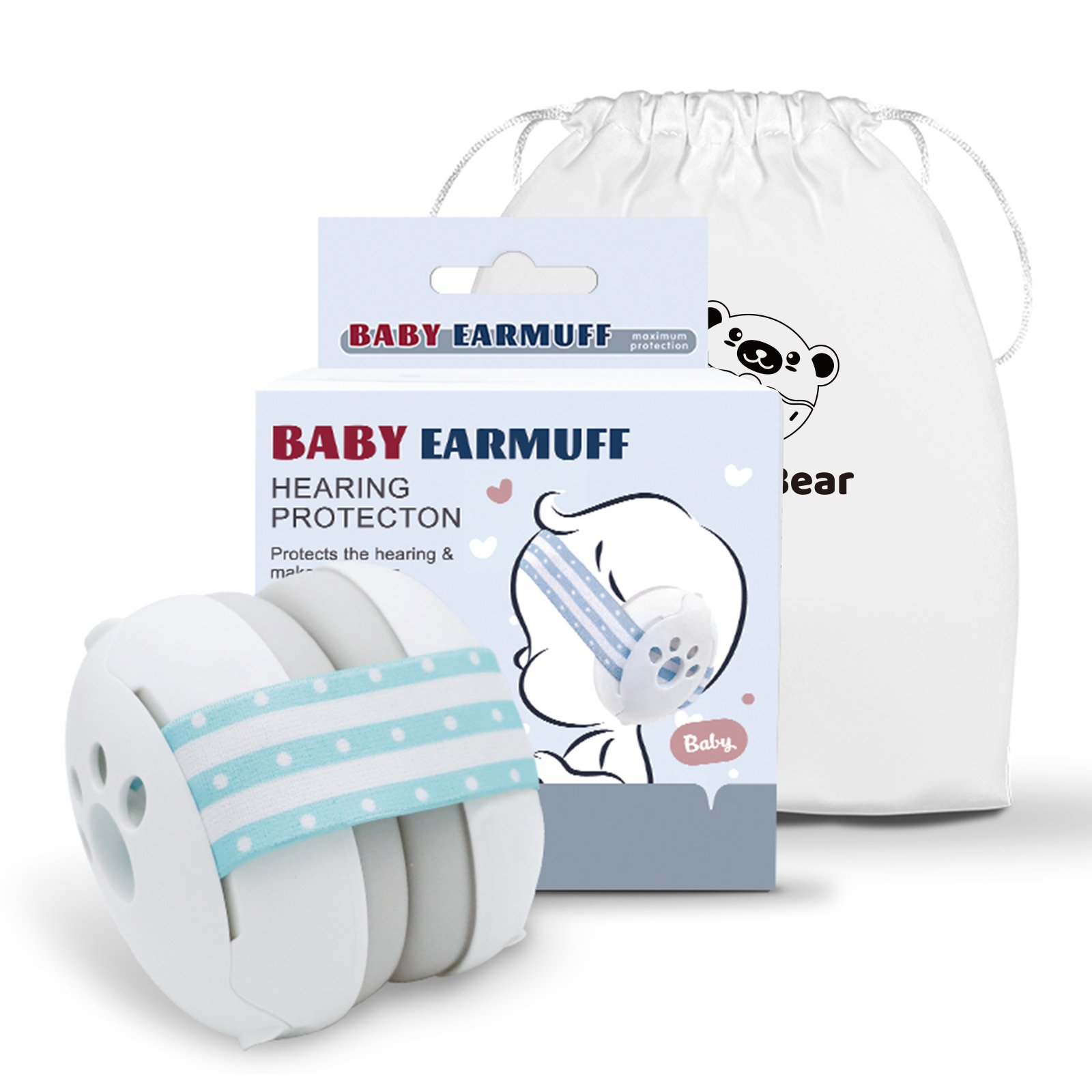 25dB Effectively Reduce Noise Durable ABS Lightweight Anti-slip Headband Baby Hearing Protection Earmuffs For Sleeping