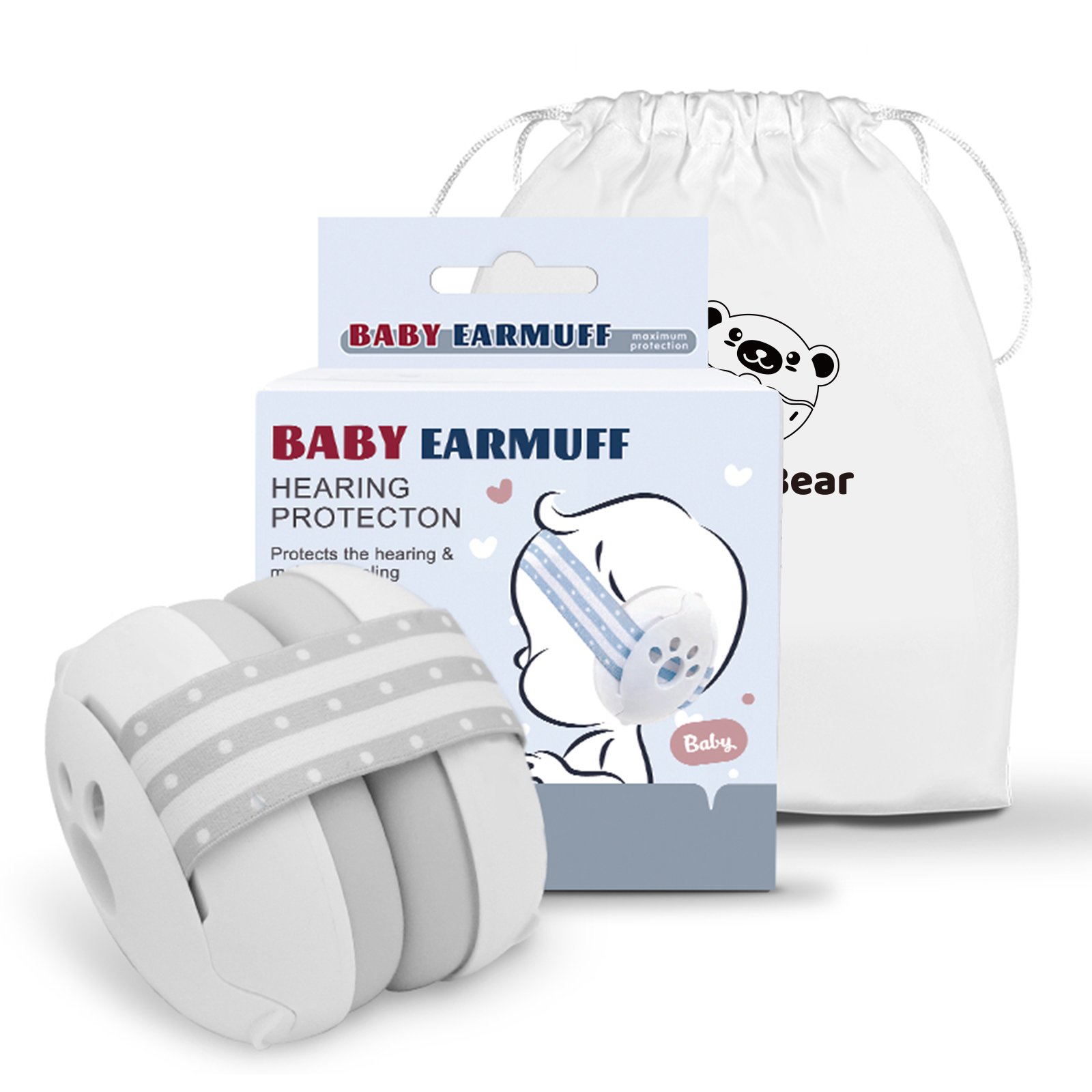 25dB Effectively Reduce Noise Durable ABS Lightweight Anti-slip Headband Baby Hearing Protection Earmuffs For Sleeping