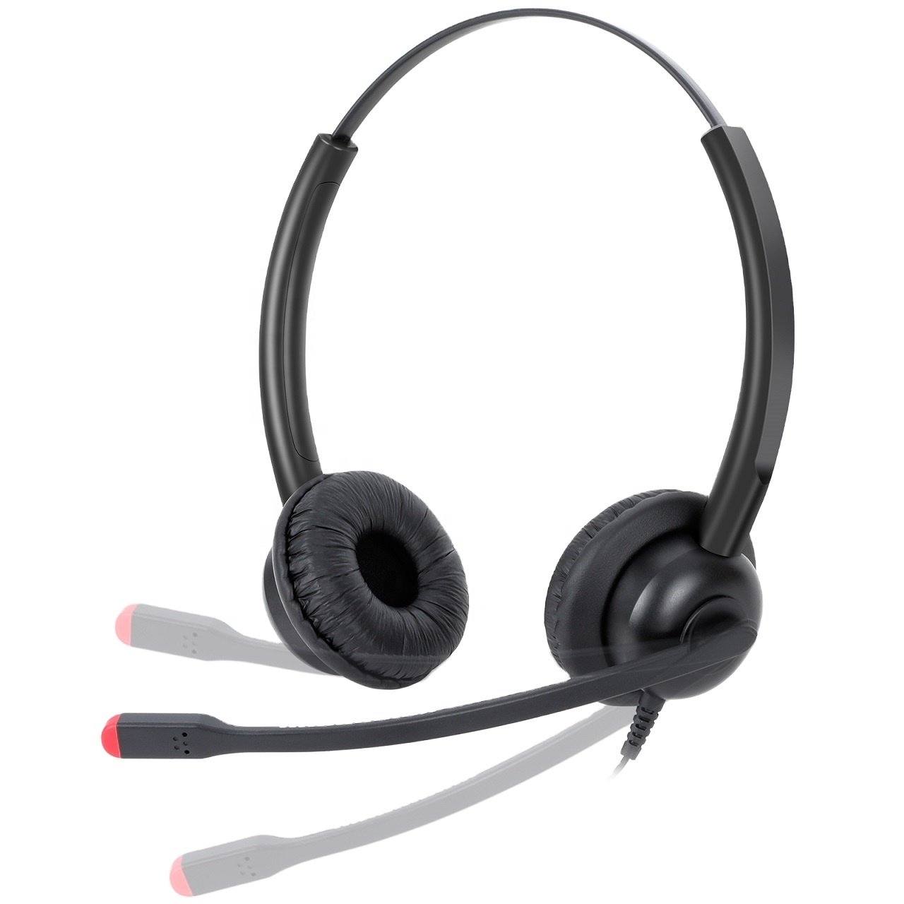 Call Center Phone Headset with Microphone Noise Cancelling QD to RJ9, 3.5mm, USB