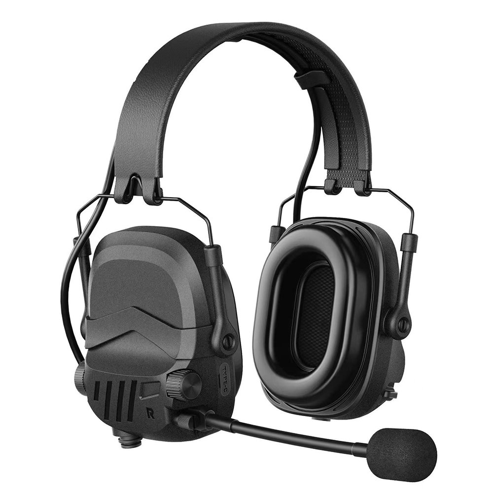 25dB Headgear/Helmet Wearing Removable Talking Marks Electronic Hearing Protection Speaker Earmuffs For Hign Noise Encironment