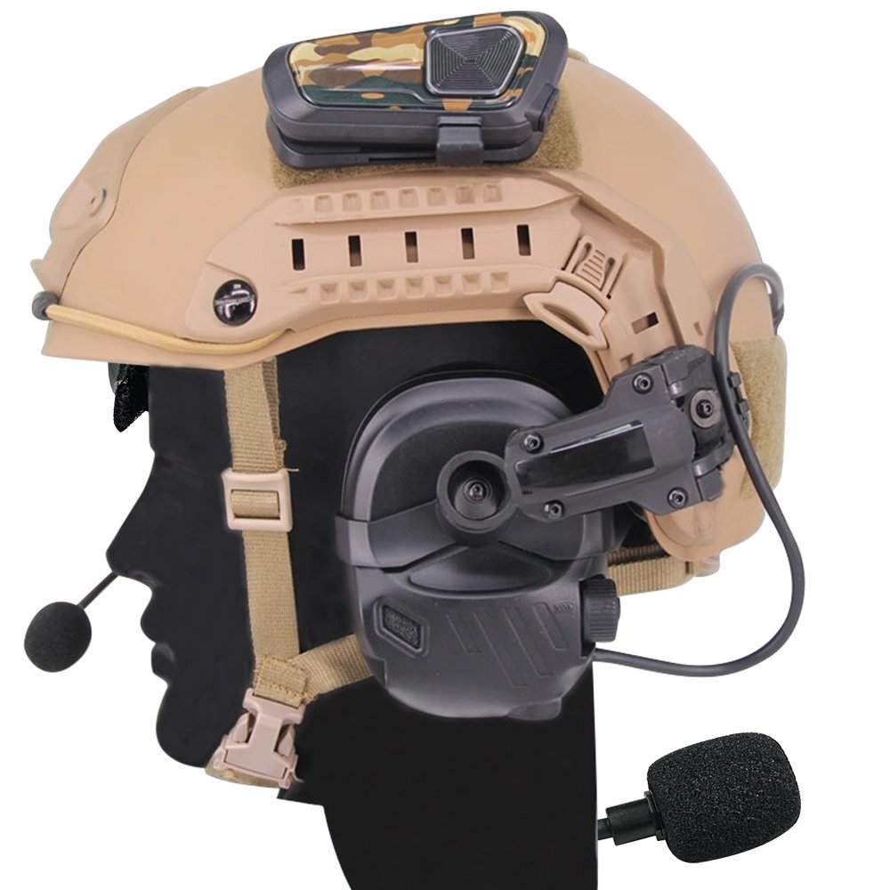 25dB Headgear/Helmet Wearing Removable Talking Marks Electronic Hearing Protection Speaker Earmuffs For Hign Noise Encironment