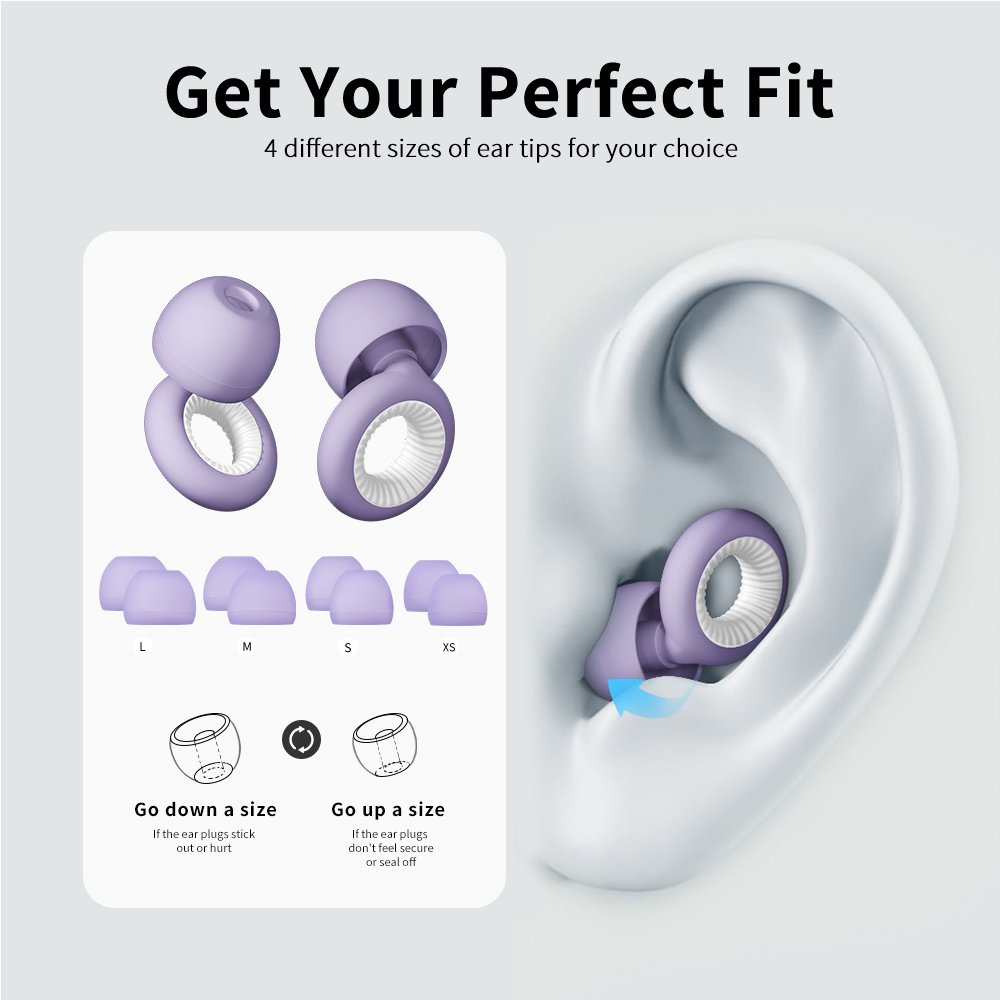 Customized logo 4 sizes Soundproofing Noise Reduction Reusable Hearing Protection High Fidelity Silicone Sleeping Earplugs