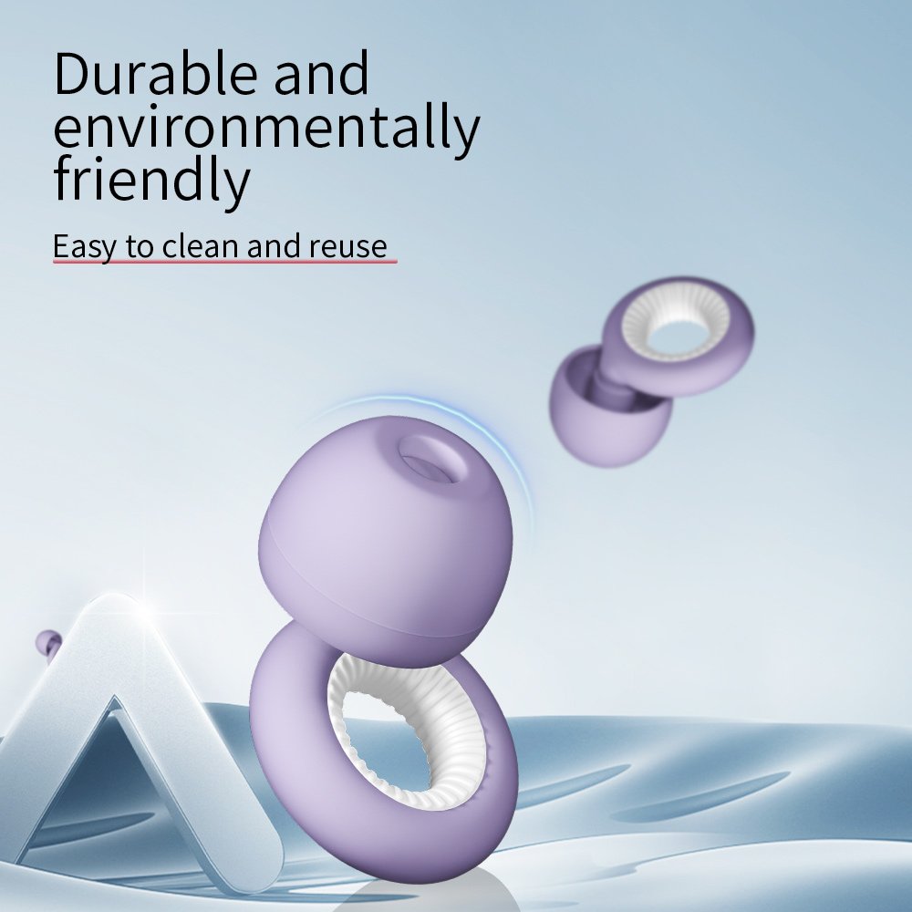 Customized logo 4 sizes Soundproofing Noise Reduction Reusable Hearing Protection High Fidelity Silicone Sleeping Earplugs