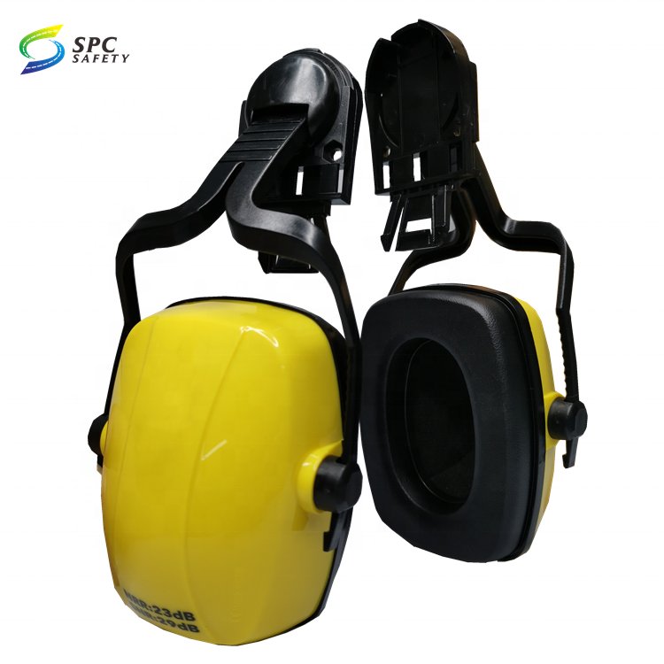 Industrial construction soundproof noise reduction detachable hard hat mounted ear protection safety helmet attachable ear muffs