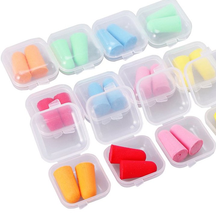 Noise Reducing PU Foam Reusable Earplugs Comfortable Soft Ear Plugs with Small Plastic Case for Sleeping, Loud Events, Snoring