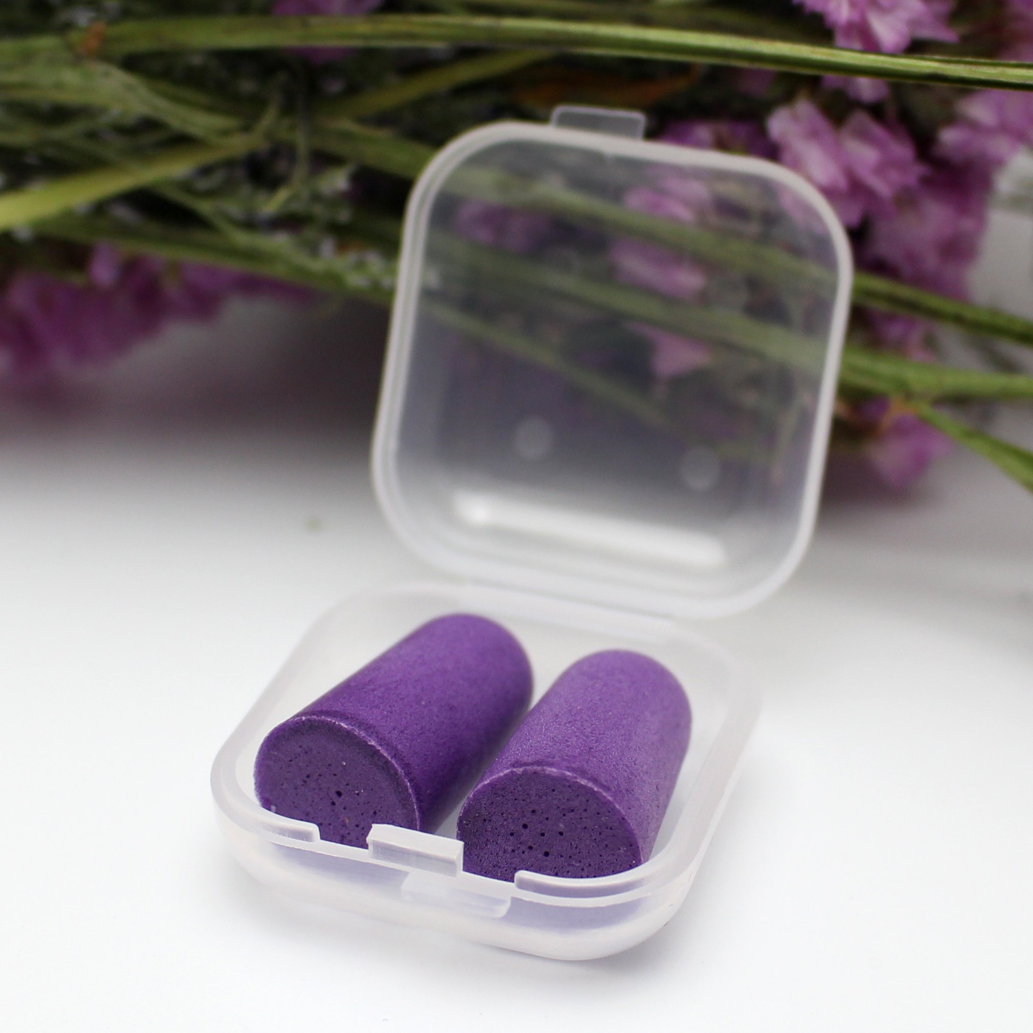 Noise Reducing PU Foam Reusable Earplugs Comfortable Soft Ear Plugs with Small Plastic Case for Sleeping, Loud Events, Snoring