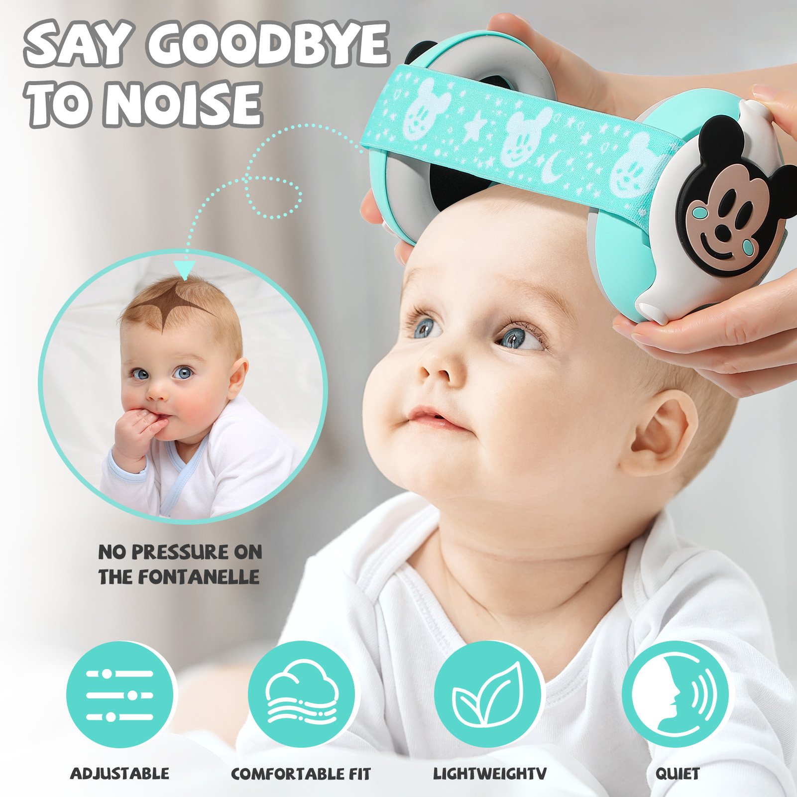Baby Products Anti Noise Headphones Ear Protection Ear Defenders Safety Baby Earmuffs Head Protector for babies