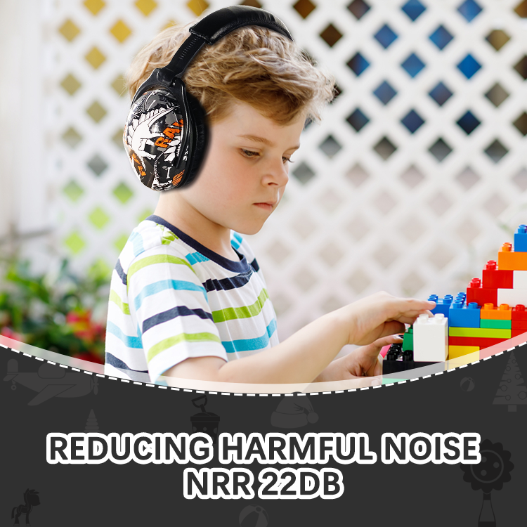 OEM Printed Dinosaur Cover Super Soft Earpads Noise Cancelling Earmuff For Kids Baby Hearing Protection Baby Ear Defenders