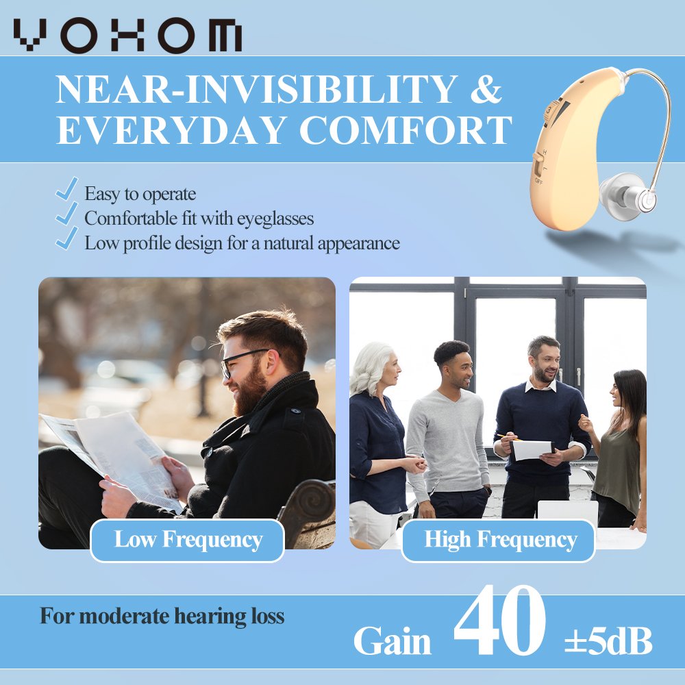 Rechargeable Wireless CIC Hearing Aids with Rechargeable Battery MINI Hearing Amplifier