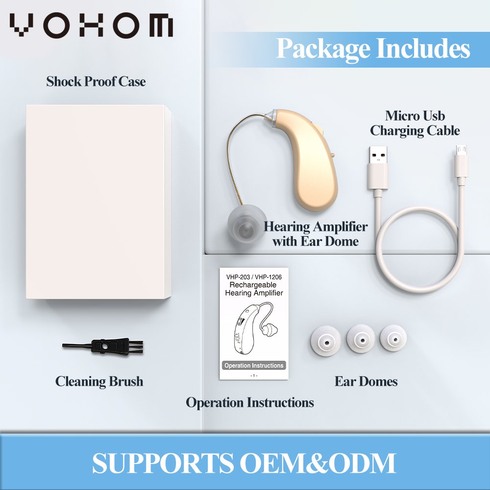 Rechargeable Wireless CIC Hearing Aids with Rechargeable Battery MINI Hearing Amplifier