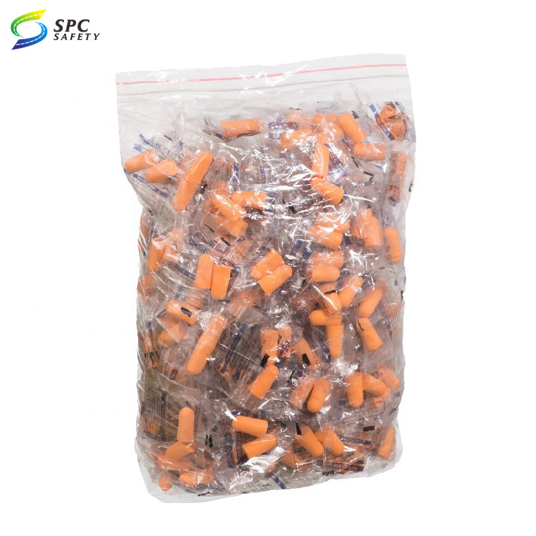 Unisex industrial construction workshop noisy work Disposable Noise cancelling Hearing protection corded bagged PU foam ear plug
