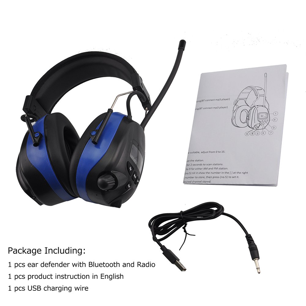 Hearing Protector ear muff with Blue tooth earmuffs