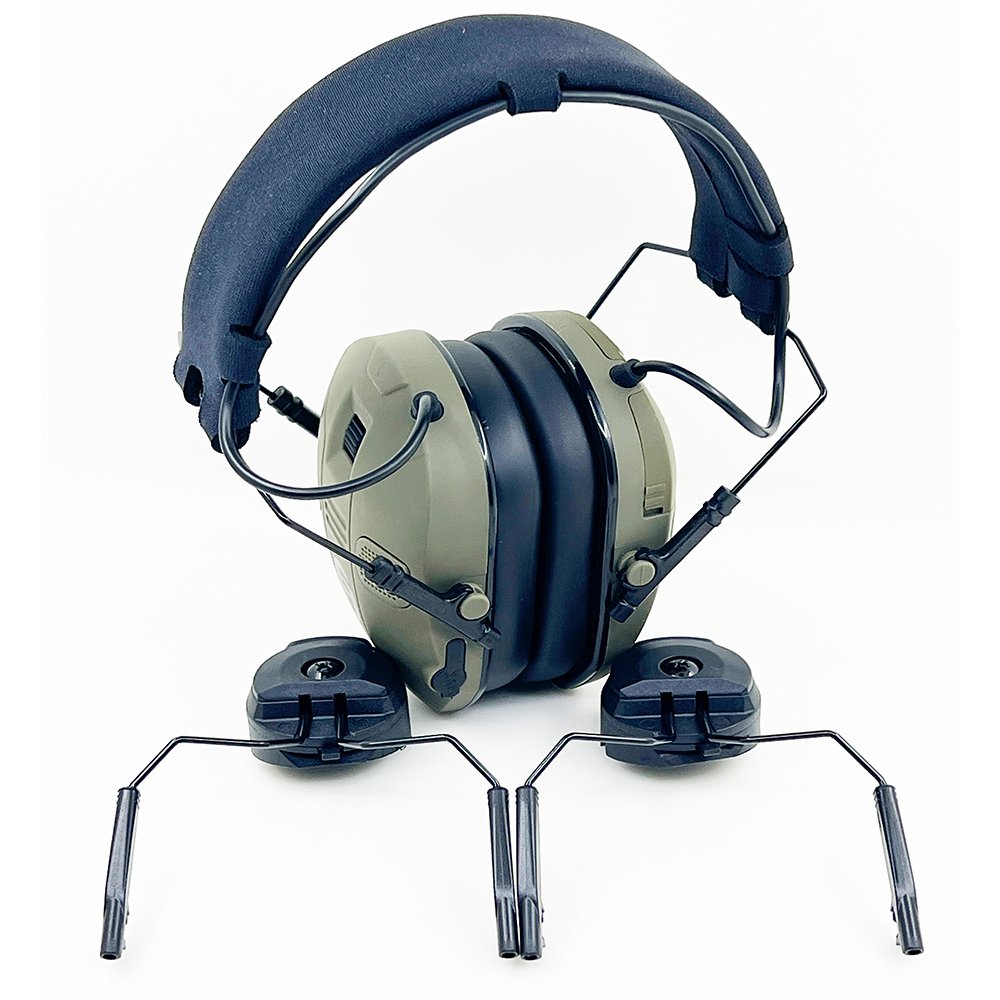 Tactical Headset Electronic Earmuffs Hearing Protection with Fast ARC Helmet Adapter