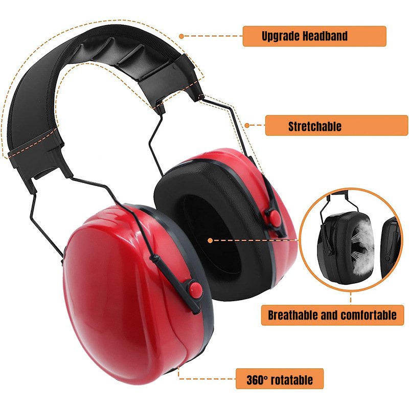 Comfortable and Adjustable Acoustic Noise Reduction Earmuffs Thickened Labor Gardening Headband Customized Hearing Protection
