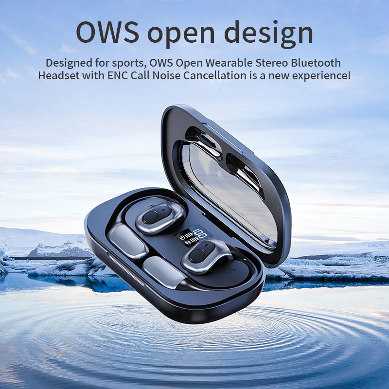 Premium OWS J13 Open Ear Earbuds Open-Ear True Wireless Headphones, BT Headphones w/Mic, OWS Air Conduction Earphones for Travel