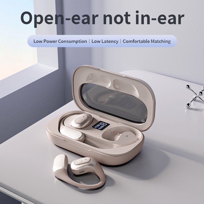 Premium OWS J13 Open Ear Earbuds Open-Ear True Wireless Headphones, BT Headphones w/Mic, OWS Air Conduction Earphones for Travel