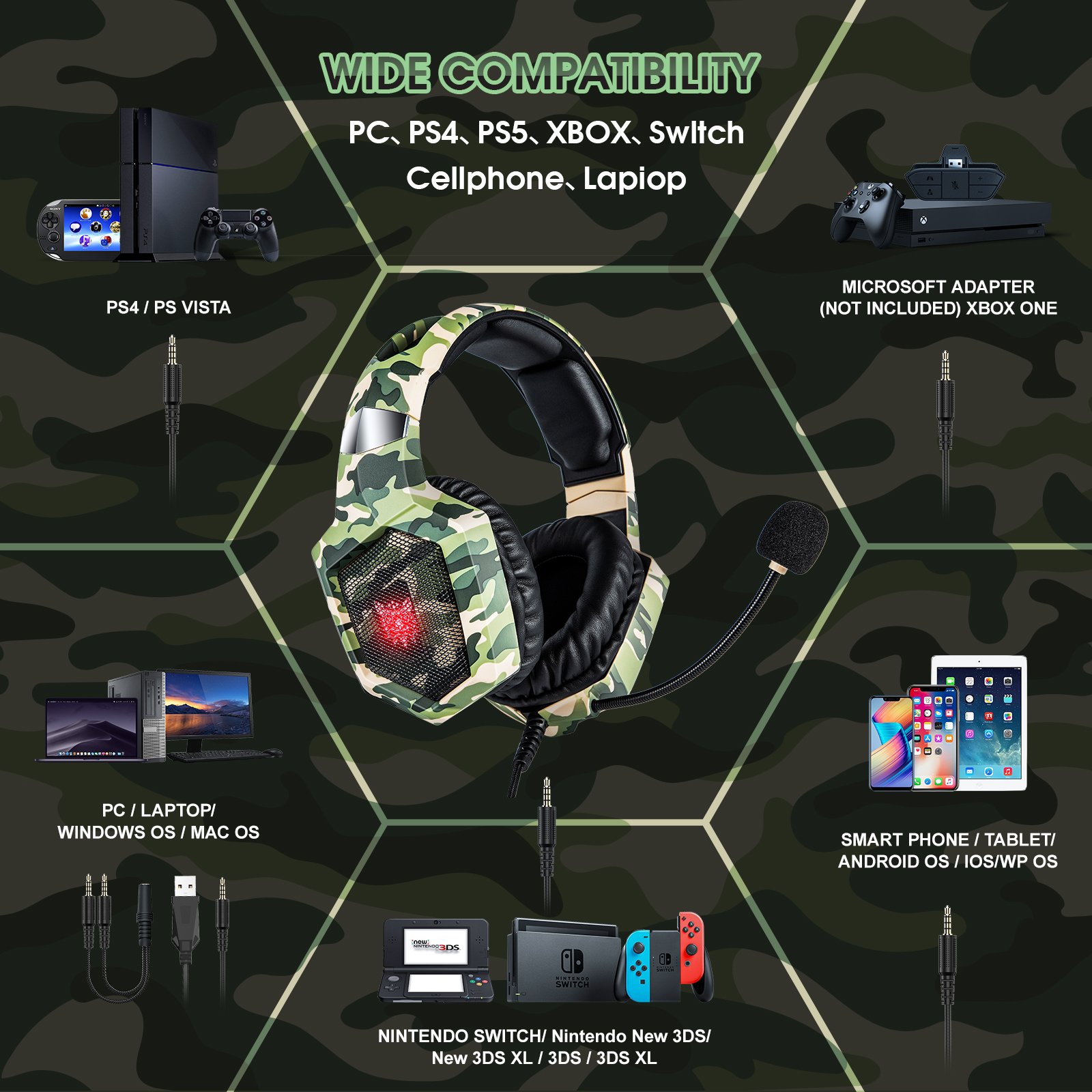 ONIKUMA K8 On-ear hifi earphones & headphones Noise-cancelling wired music earphones headphones