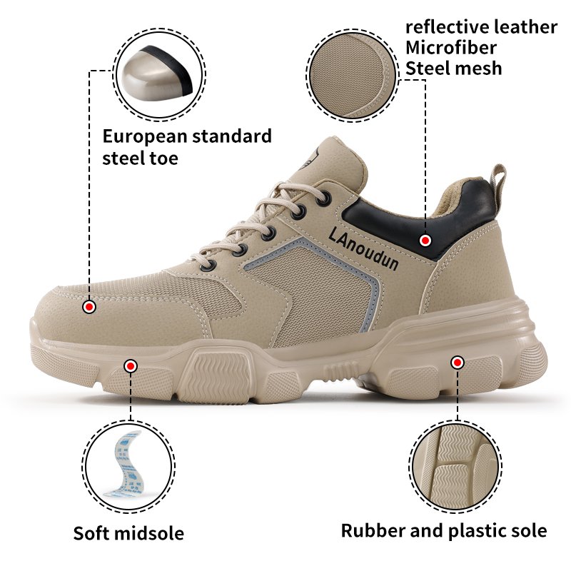 LAnoudun Popular European Standard Breathable Lightweight Safety ShoesIndustrial Construction Work Boots
