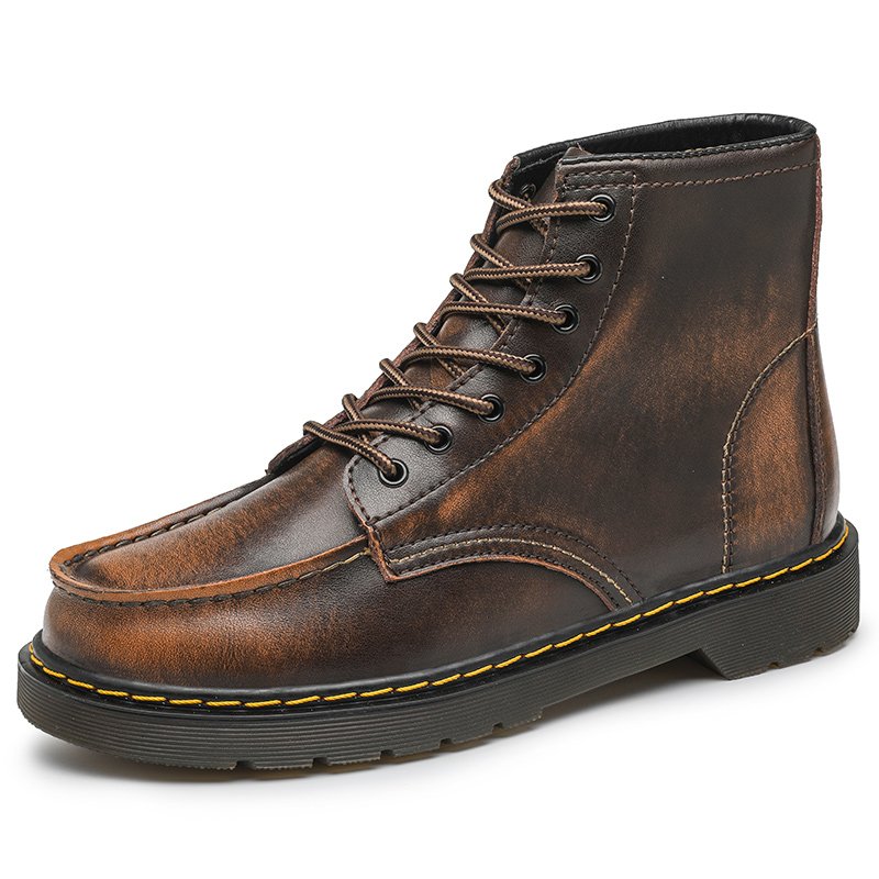 BIYATE Fashionable Durable LACE UP Casual Chelsea Martin Boots For Men