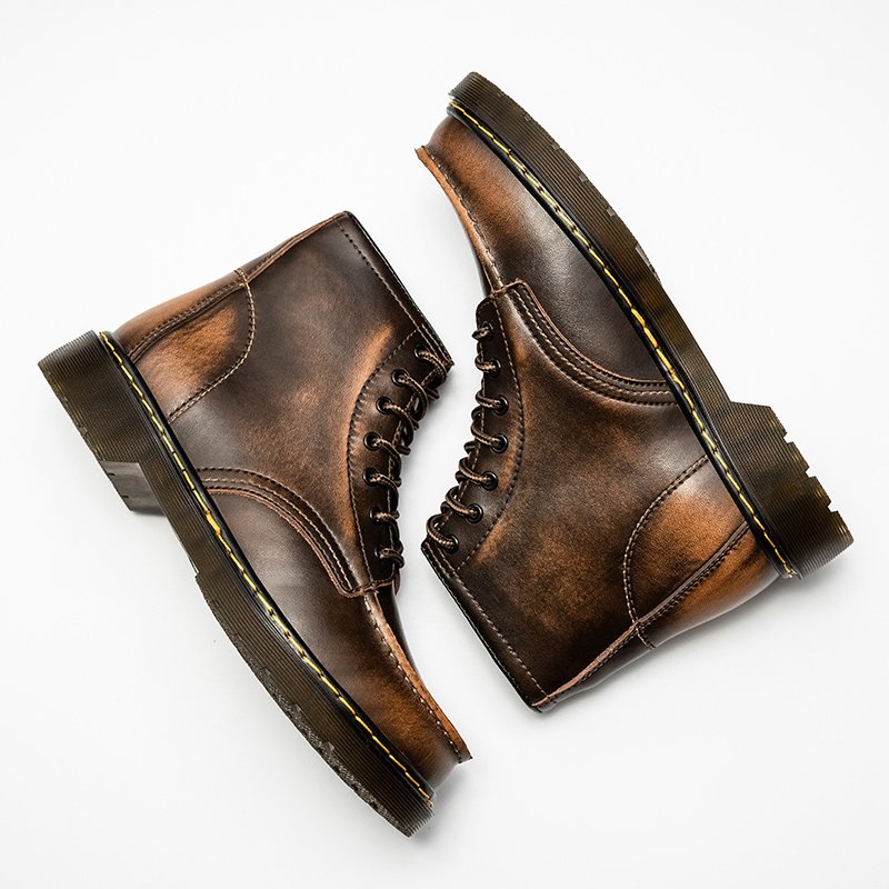 BIYATE Fashionable Durable LACE UP Casual Chelsea Martin Boots For Men