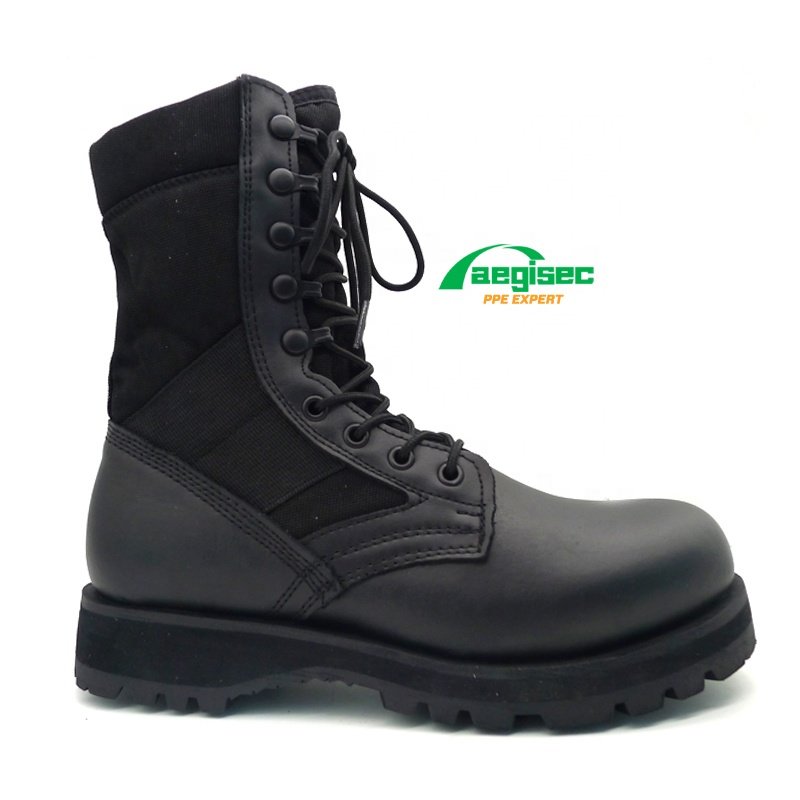 AEGISEC combat tactical boots slip resistant rubber sole safety work boots for men
