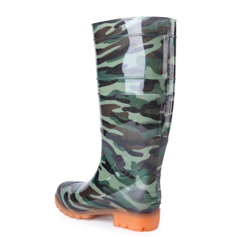high quality oxford sole camouflage color PVC plastic garden car wash farming boots water proof agricultural garden rain boots