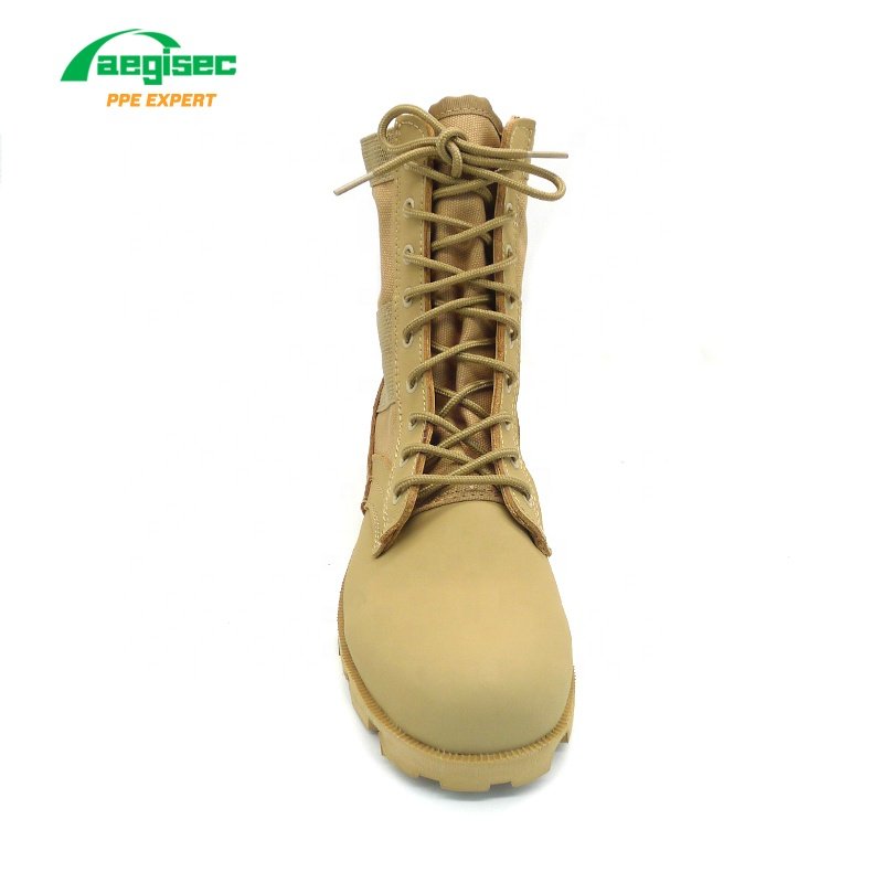 AEGISEC tactical boots cow leather+textile outdoor hiking desert shoes oil slip resistant rubber sole tactical jungle boots
