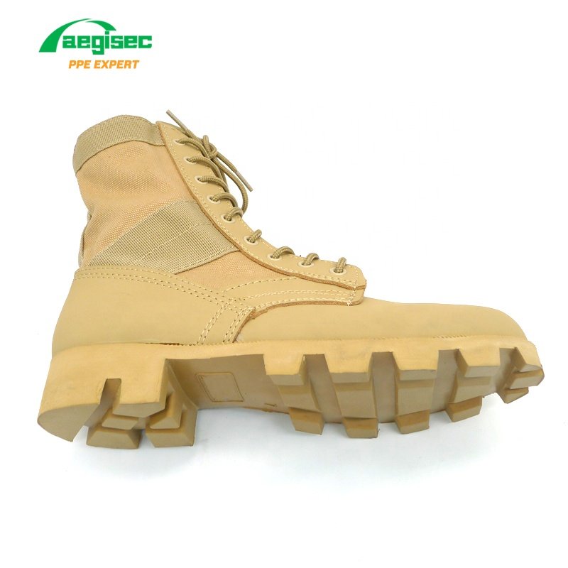 AEGISEC tactical boots cow leather+textile outdoor hiking desert shoes oil slip resistant rubber sole tactical jungle boots