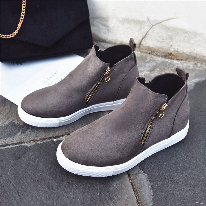 BT-025 2022 hot sell casual short boots for women suede leather walking shoes wedge low heel ankle boots ladies