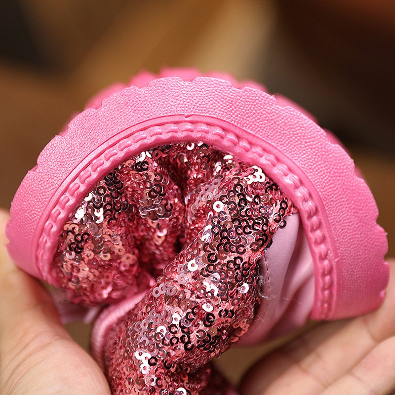 Winter Cheap Price Kids Boots Casual Shoes for Girls Warm Snow Boots Unisex Sequin Rabbit Ears Lovely Snow Boots
