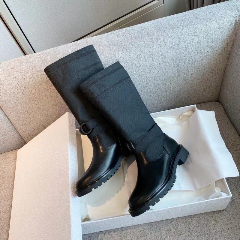 Customized DIY logo 1:1 original taupe technical fabric black calfskin genuine leather CHUKKA boots