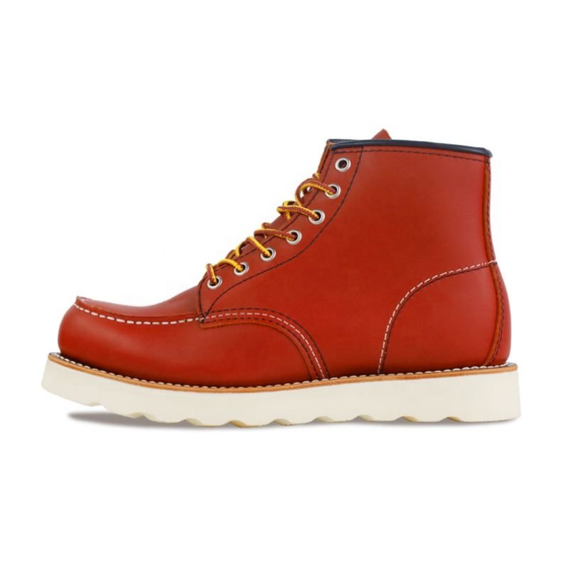 Goodyear Men's Winter Boots in Western Style Genuine Leather Lace-Up Closure Breathable and Height Increasing Safety Shoes