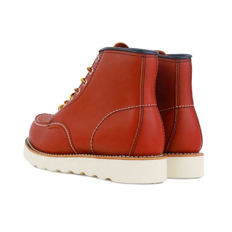 Goodyear Men's Winter Boots in Western Style Genuine Leather Lace-Up Closure Breathable and Height Increasing Safety Shoes