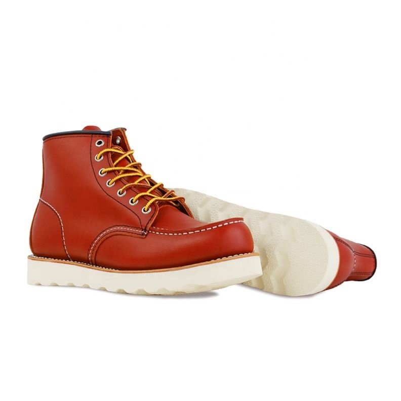 Goodyear Men's Winter Boots in Western Style Genuine Leather Lace-Up Closure Breathable and Height Increasing Safety Shoes