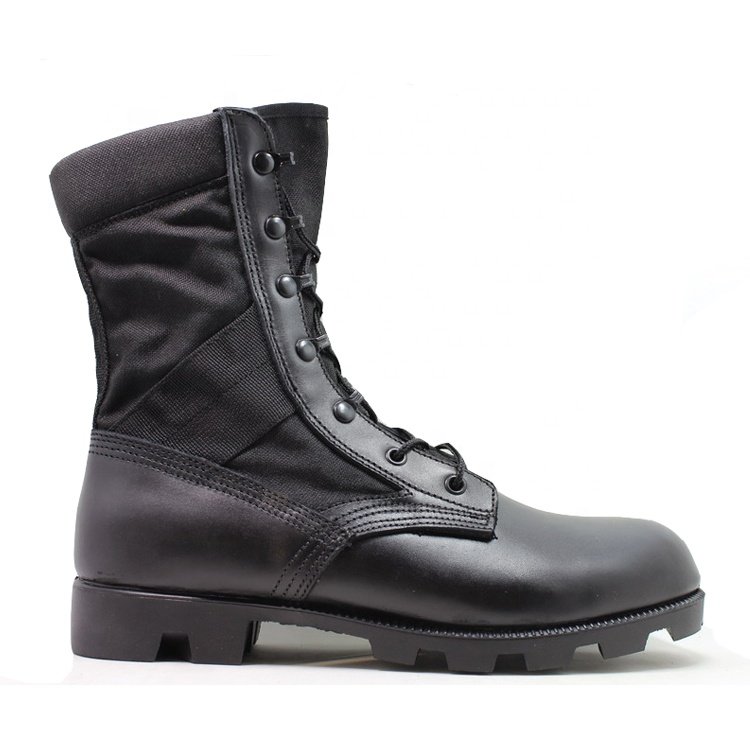 Oil acid resistant anti slip wear proof rubber out sole corrected leather steel toe outdoor training safety boots for men