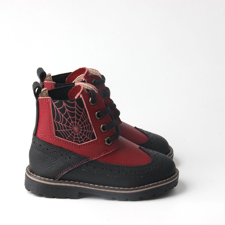 BEIBEIHAPPY Wholesale Hot Style Kids Boys Girls Booties Hard Sole Genuine Leather Vintage Children Kids Boots For Outdoor