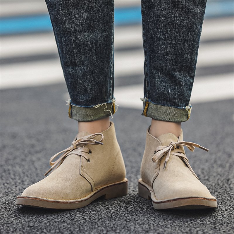 New British Retro Men's Boots High Quality Genuine Leather Tooling Boots Couple Ankle Boots for men