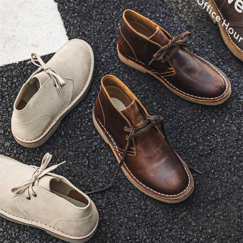 New British Retro Men's Boots High Quality Genuine Leather Tooling Boots Couple Ankle Boots for men