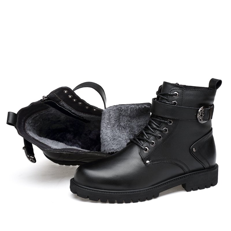 men boots genuine cow leather men boots winter boots for men size 35-46