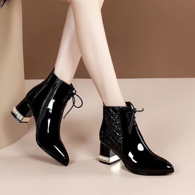 Factory Price Fashion Zipper Mid Heel Boots Fashion Zipper Thick Heel Boots Customized Fine Women's Shoes And Boots