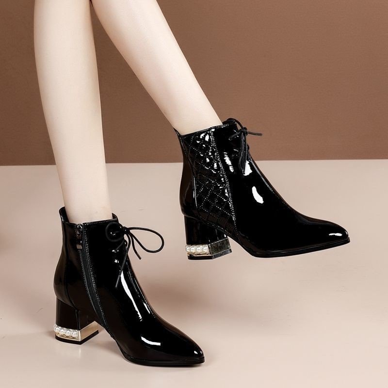 Factory Price Fashion Zipper Mid Heel Boots Fashion Zipper Thick Heel Boots Customized Fine Women's Shoes And Boots