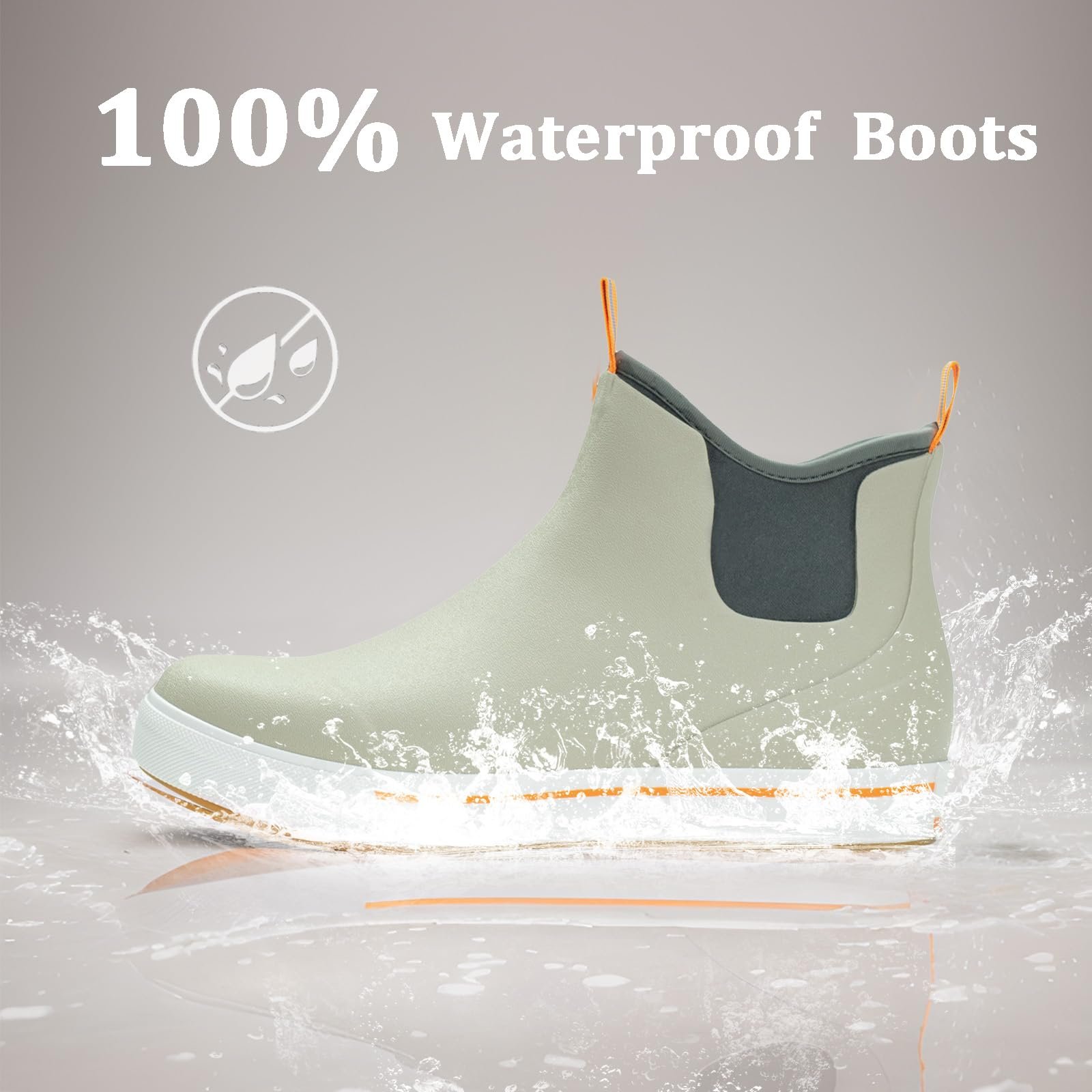 High quality Rubber Ankle Deck Boots custom logo waterproof Neoprene rain ankle boots