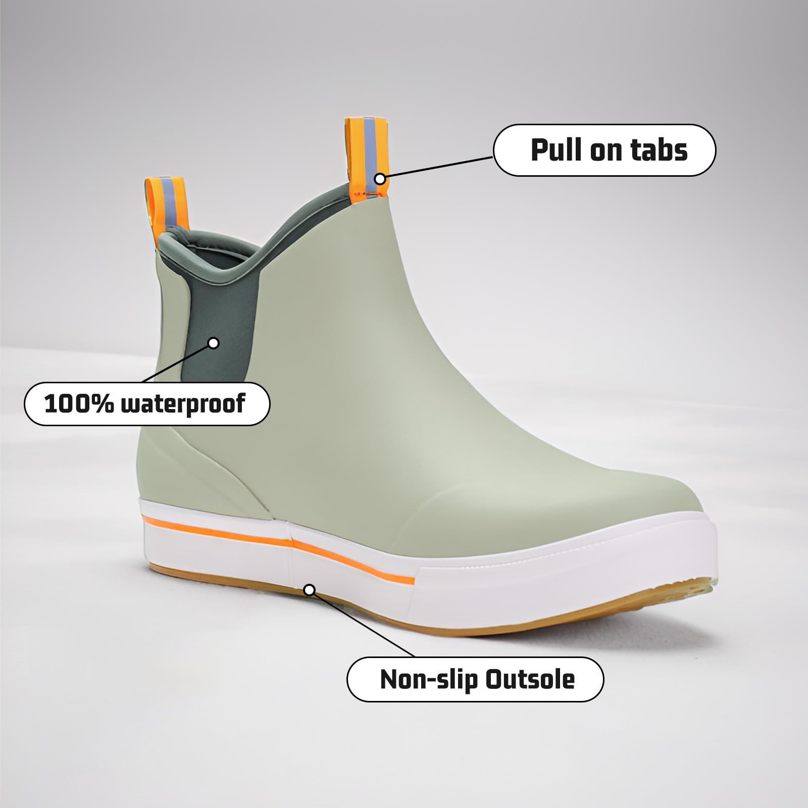 High quality Rubber Ankle Deck Boots custom logo waterproof Neoprene rain ankle boots