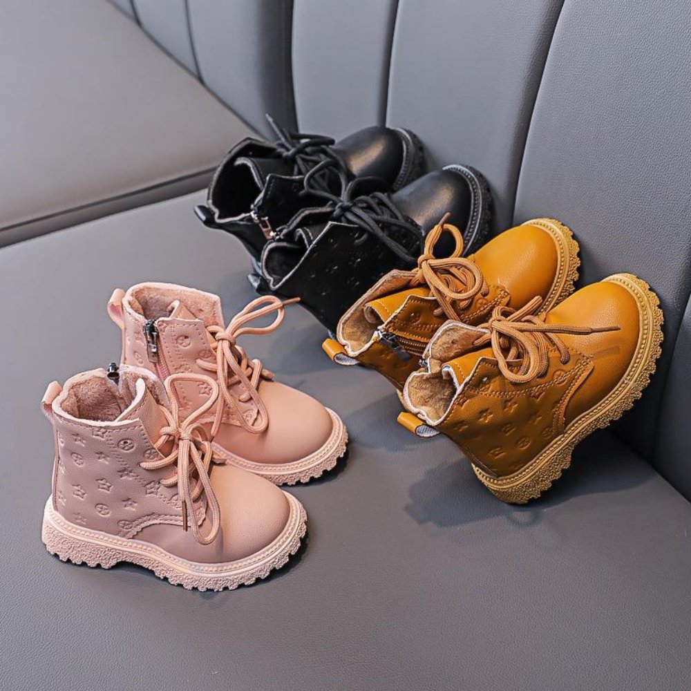 Children's Shoes Fashion British Outdoor Non-slip New Boy Boots Soft Sole Leather Low Barrel Short Boots Cool Boys' Shoes