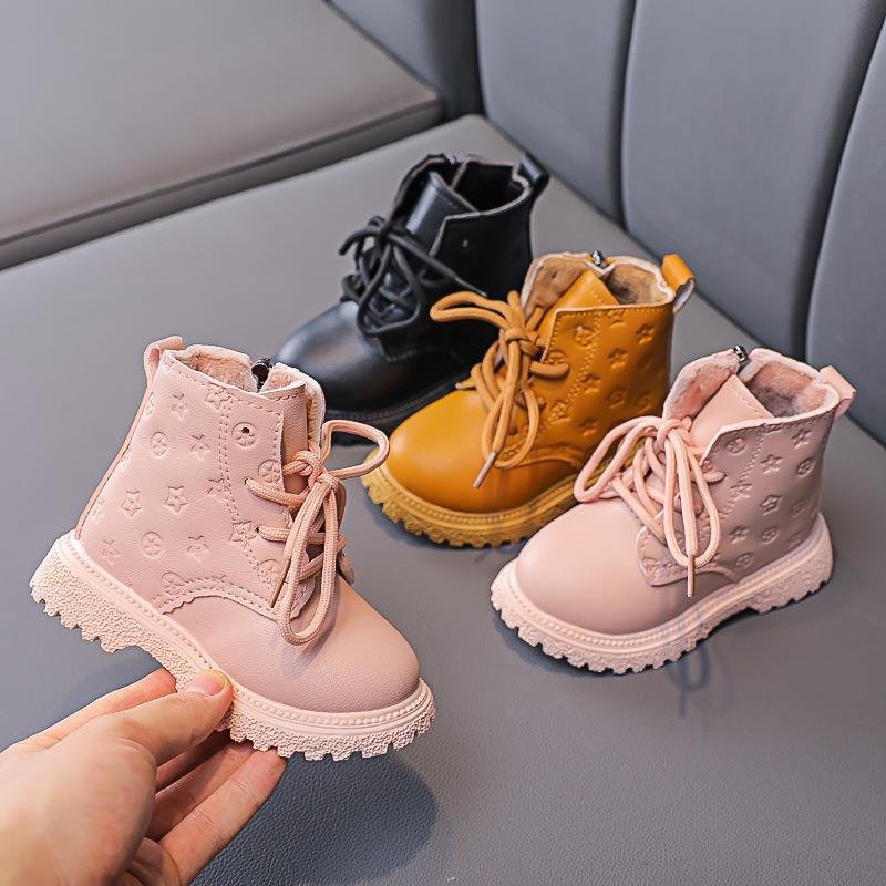 Children's Shoes Fashion British Outdoor Non-slip New Boy Boots Soft Sole Leather Low Barrel Short Boots Cool Boys' Shoes