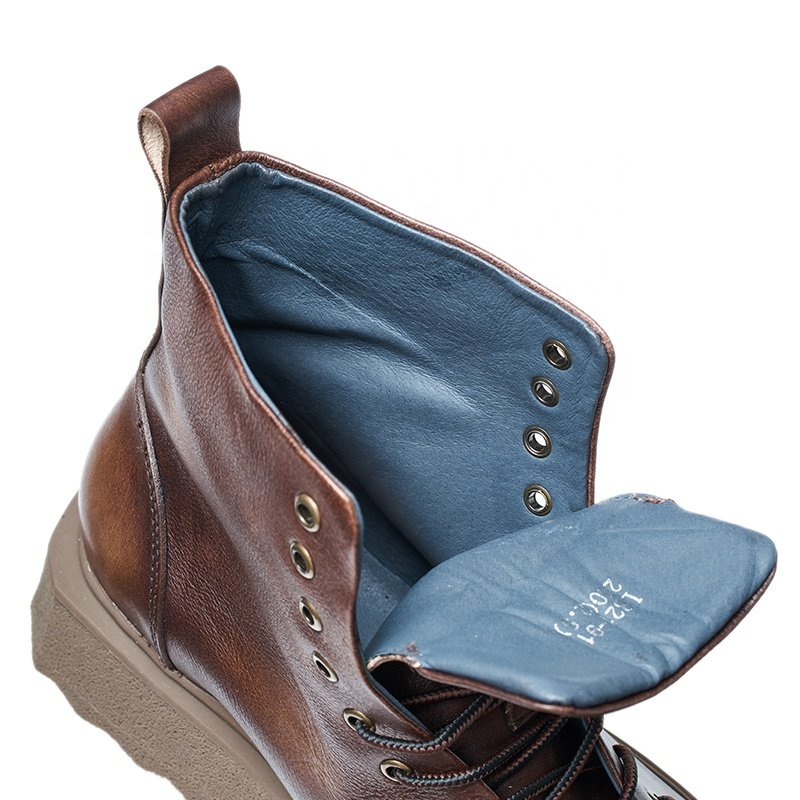 Hot Sale Casual Fashion Platform High Ankle Brown Leather Boots For Mens