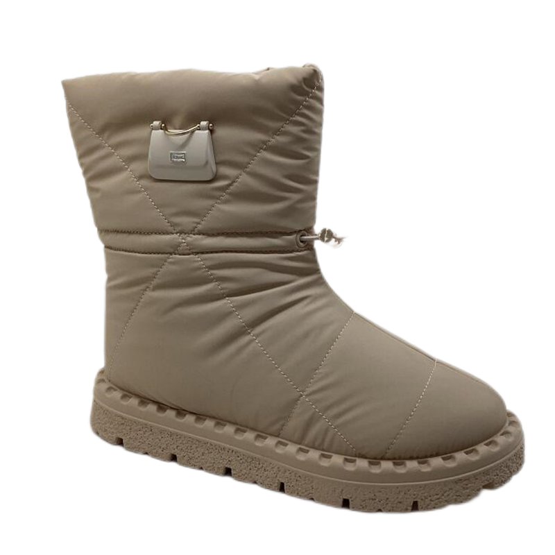 Waterproof fabric winter ladies boots for women low heel shoes