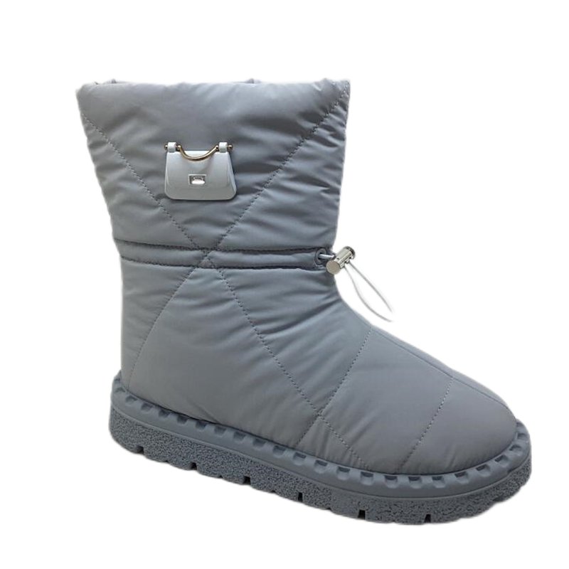 Waterproof fabric winter ladies boots for women low heel shoes