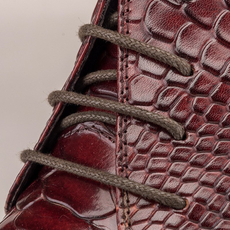 Wholesale crocodile leather shoes men high quality lace up thick bottom boots other trendy men's boots