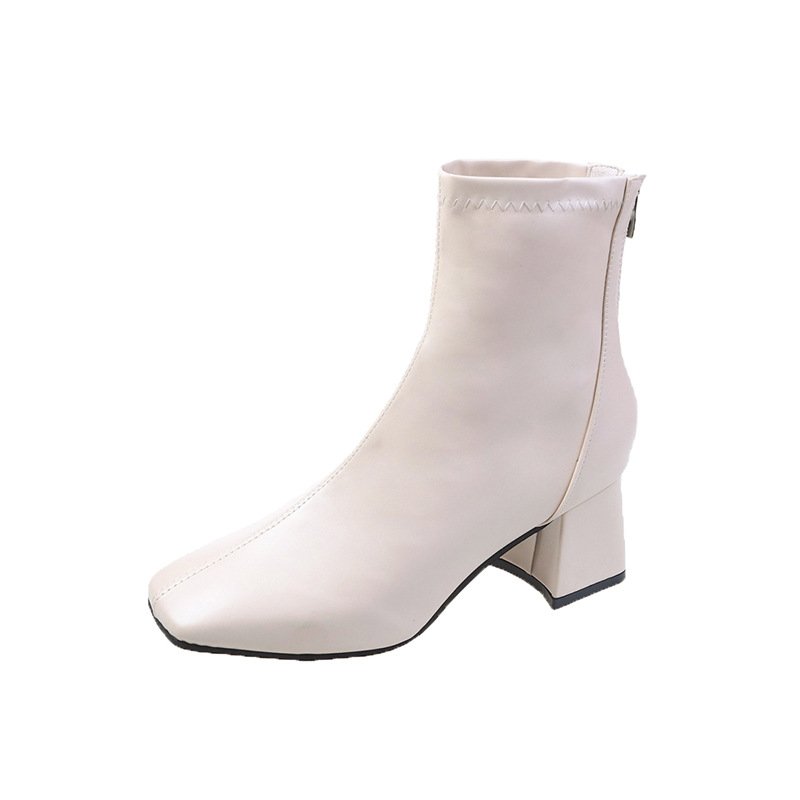 Female high heel 2024 autumn and winter new thick with fashion short boots female stretch boots women shoes 2022